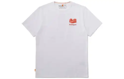 Timberland T Shirts Men's White Crew Neck Moderate Straight Fit