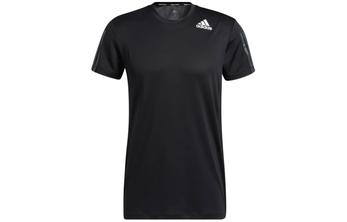 Adidas T-Shirts Men's Black Crew Neck Moderate Straight Fit