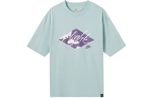 Jordan T Shirts Men's Blue Crew Neck Moderate Straight Fit