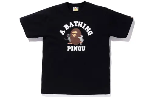 A BATHING APE Head Series T Shirts Men's Crew Neck Moderate Straight Fit