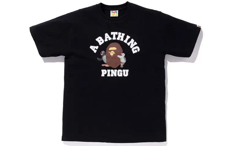 A BATHING APE Head Series T Shirts Men's Crew Neck Moderate Straight Fit