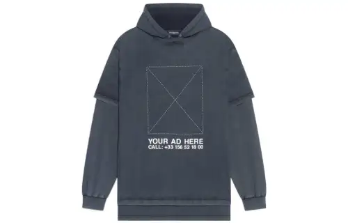 Balenciaga T Shirts Men's Black Hooded Moderate Straight Fit