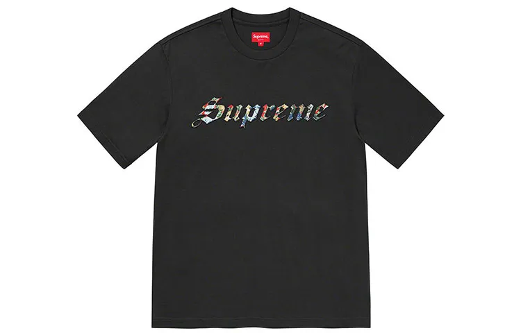 Supreme Floral Appliqué Short Sleeve Top