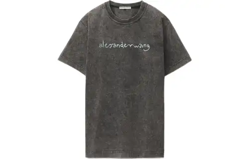 Alexander Wang T Shirts Unisex Black Crew Neck Moderate Straight Fit