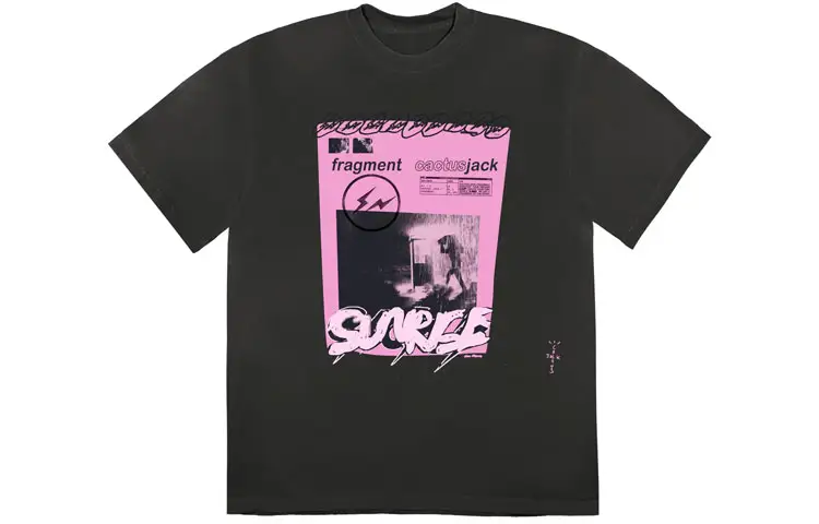 Travis Scott Cactus Jack For Fragment Pink Sunrise T shirt