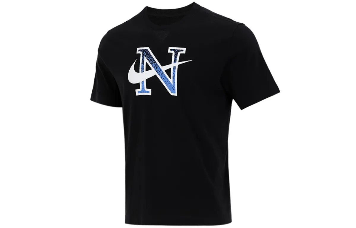 Nike T-Shirts Men's Black Crew Neck Moderate Straight Fit