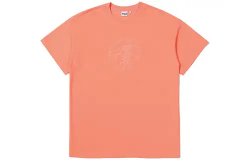 FILA T Shirts Unisex Coral Crew Neck Moderate Straight Fit