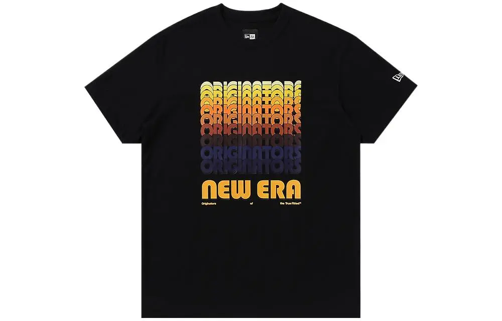 New Era T-Shirts Unisex Black Crew Neck Moderate Straight Fit