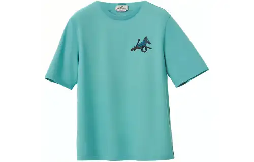 HERMES SS22 T Shirt Men's Celadon Blue