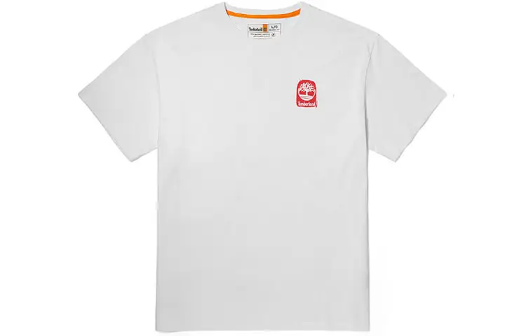 Timberland T Shirts Men's White Crew Neck Moderate Straight Fit