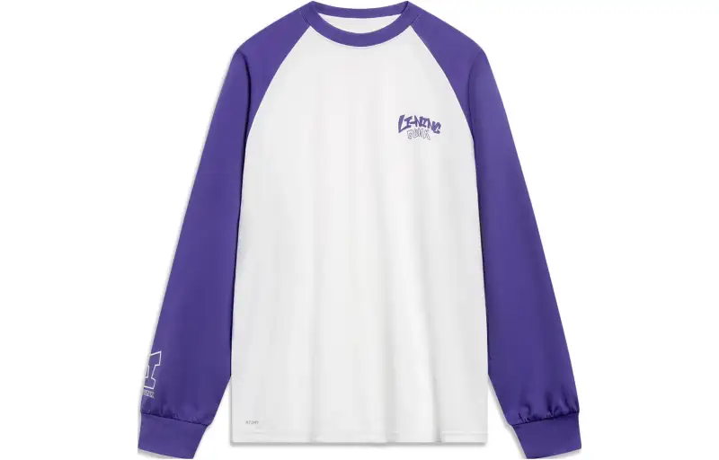 Li Ning Sports Fashion Collection T Shirts Unisex Ivory Crew Neck Moderate Straight Fit