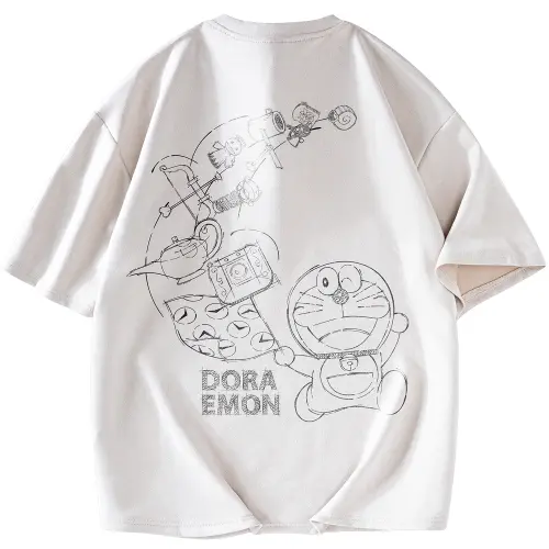 Doraemon T Shirts Unisex Crew Neck Moderate Straight Fit