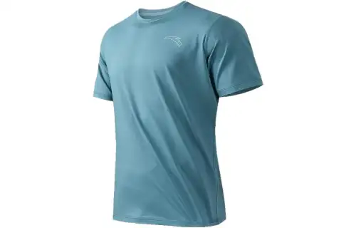 ANTA T Shirts Men's Path Gray Blue Crew Neck Moderate Straight Fit