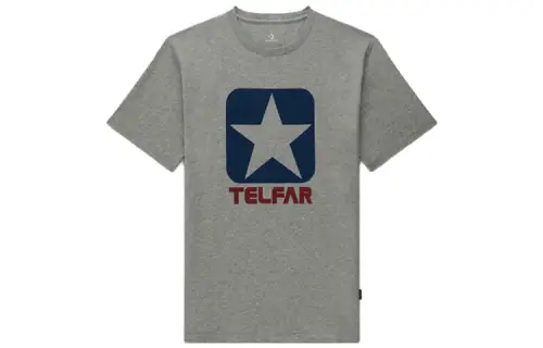 Converse TELFAR T Shirts Unisex Gray Crew Neck Moderate Straight Fit