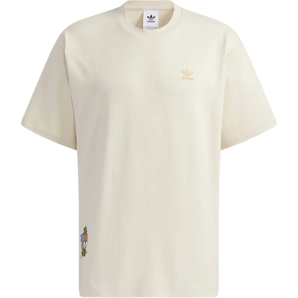 Adidas Originals T-Shirts Men's Khaki Crew Neck Moderate Straight Fit
