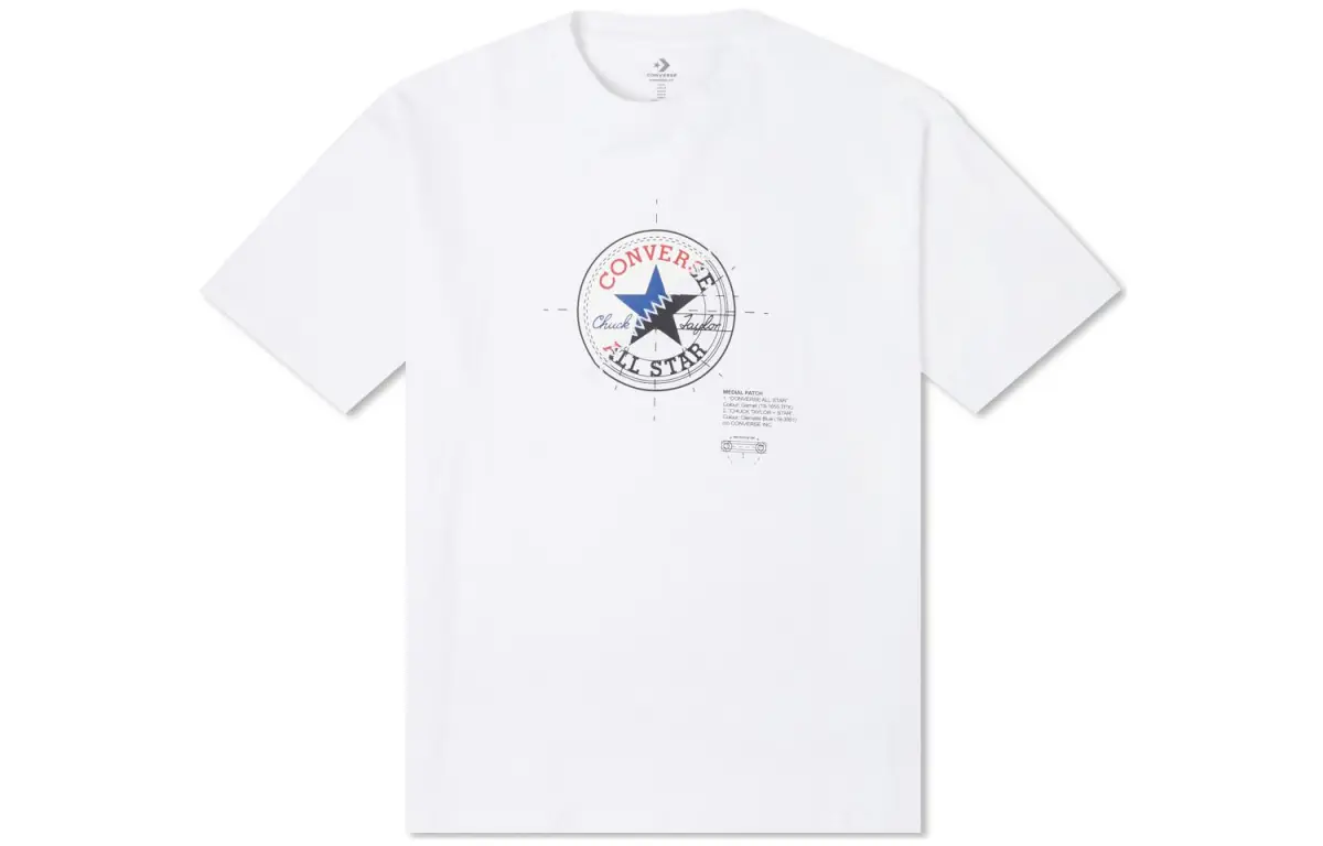 Converse T-Shirts Unisex White Crew Neck Moderate