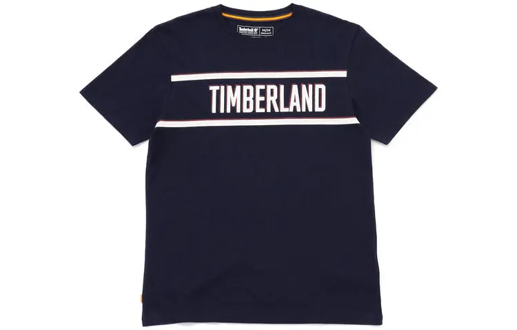 Timberland T Shirts Men's Blue Crew Neck Moderate Straight Fit