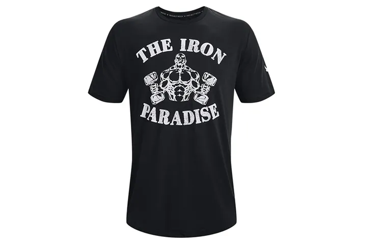 Under Armour Project T-Shirts Men's Black Crew Neck Moderate Straight Fit