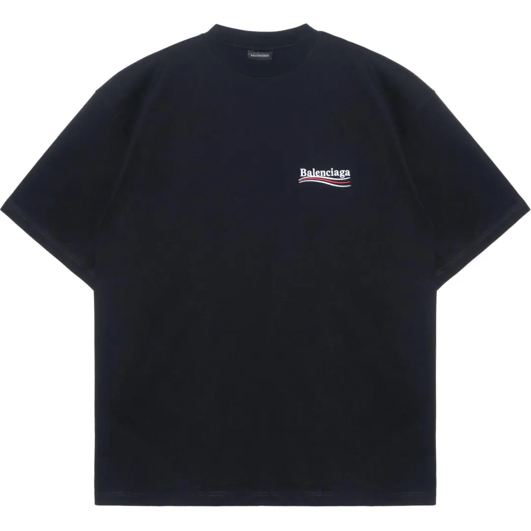 Balenciaga Political Campaign Logo Embroidered Crewneck T Shirt