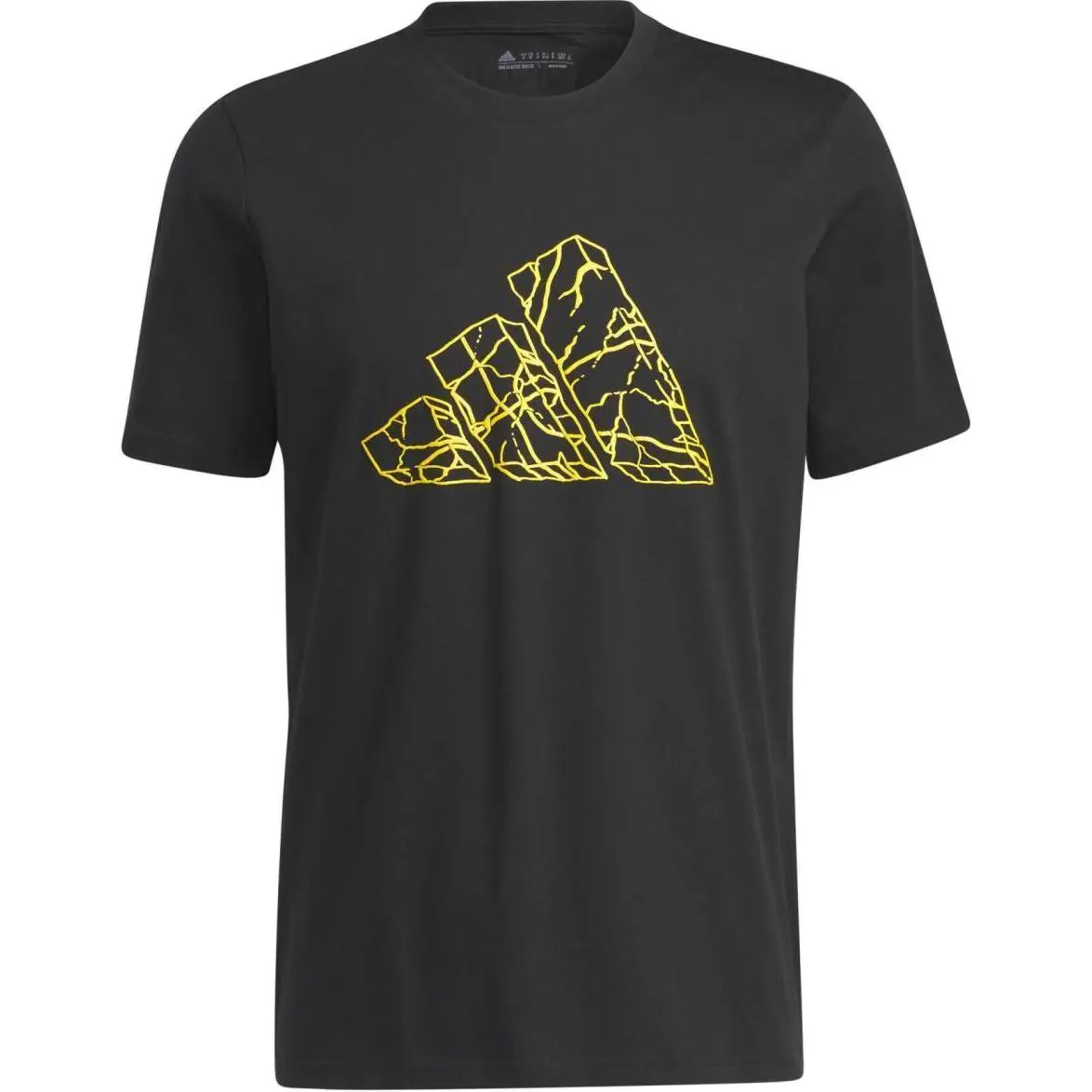 Adidas T-Shirts Men's Black Crew Neck Moderate Straight Fit