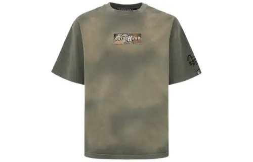 EVISU T Shirts Men's Gray Crew Neck Moderate Straight Fit
