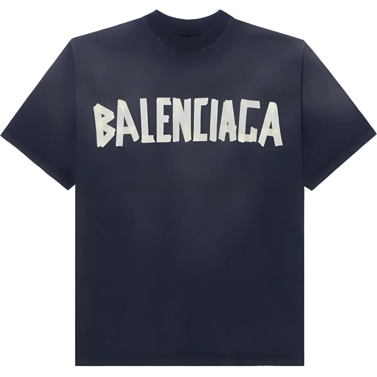 Balenciaga Men Tape Type Medium Fit T-shirt Black Faded
