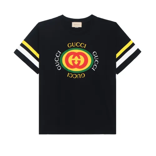 GUCCI T Shirts Men's Black Crew Neck Moderate Straight Fit
