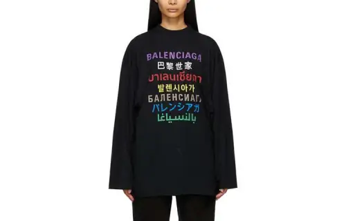 Balenciaga Languages X Large Fit Longsleeve T Shirt