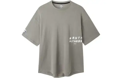 ANTA Variety Training Collection T Shirts Men's Gray Crew Neck Moderate Straight Fit