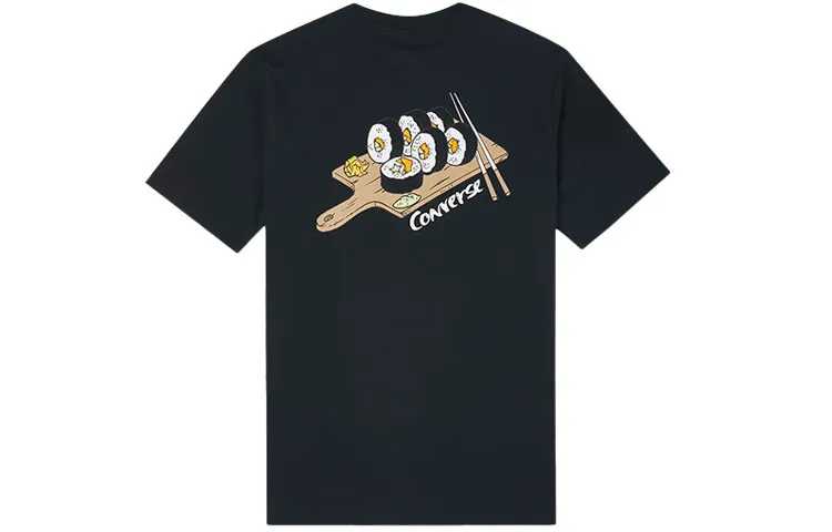 Converse T Shirts Men's Black Crew Neck Moderate Straight Fit