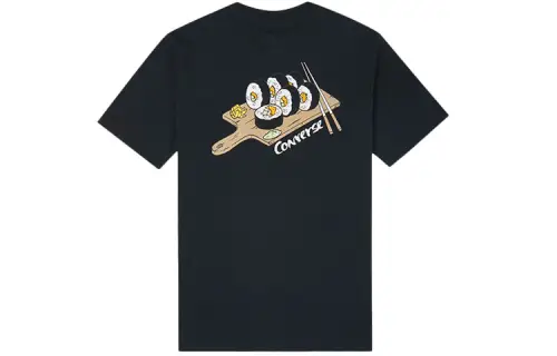 Converse T Shirts Men's Black Crew Neck Moderate Straight Fit