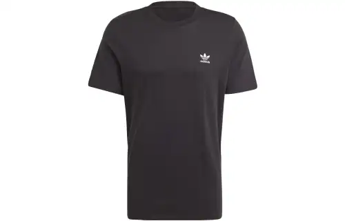 Adidas Originals ESSENTIALS T Shirts Men's Black Crew Neck Moderate Straight Fit