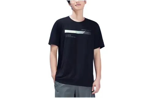 ANTA Variety Training Collection T Shirts Men's Black Crew Neck Moderate Straight Fit