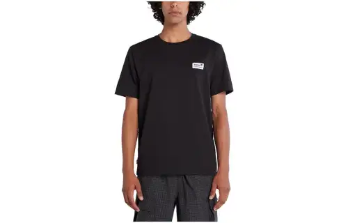 Timberland T Shirts Men's Black Crew Neck Moderate Straight Fit
