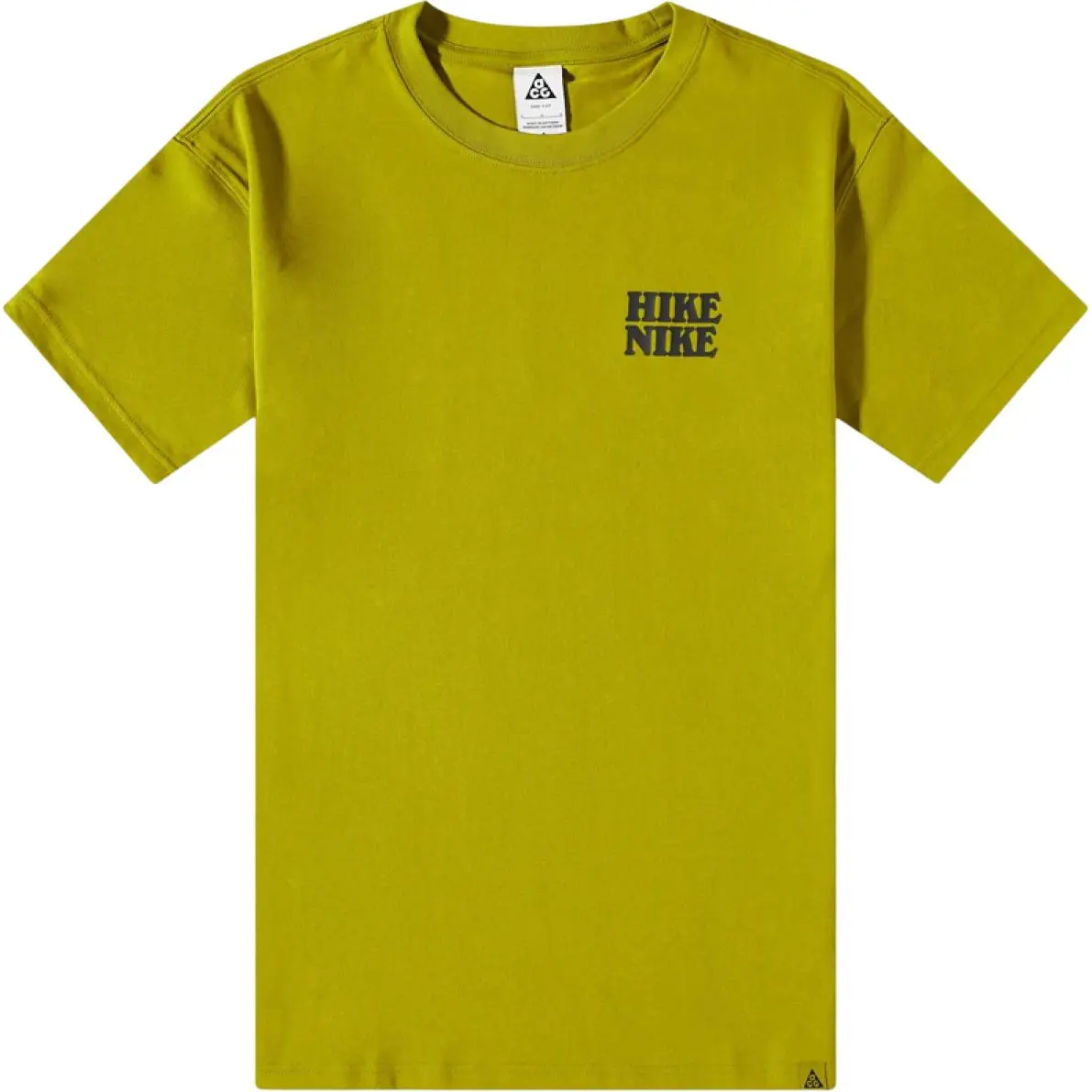 Nike T-Shirts Men's Olive Crew Neck Moderate Straight Fit