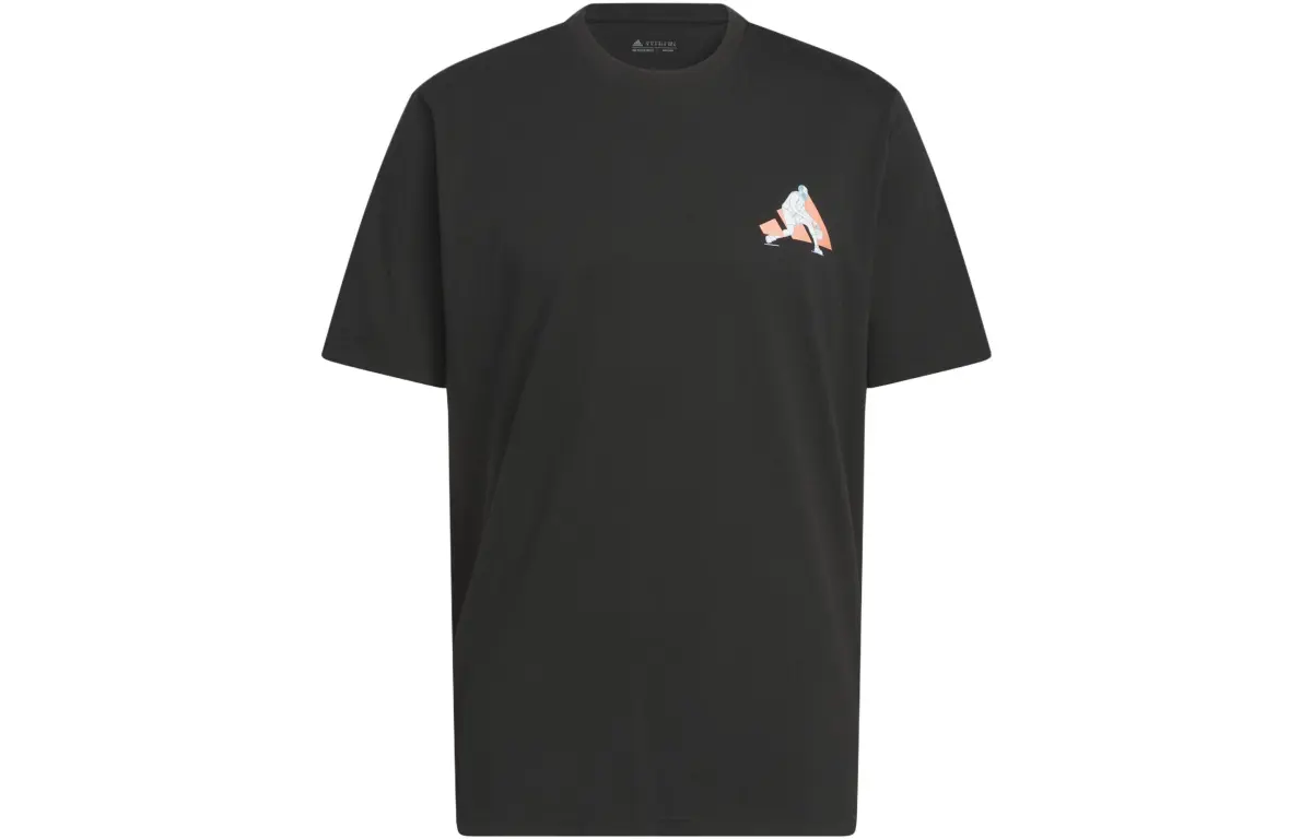 Adidas T-Shirts Men's Black Crew Neck Moderate Straight Fit