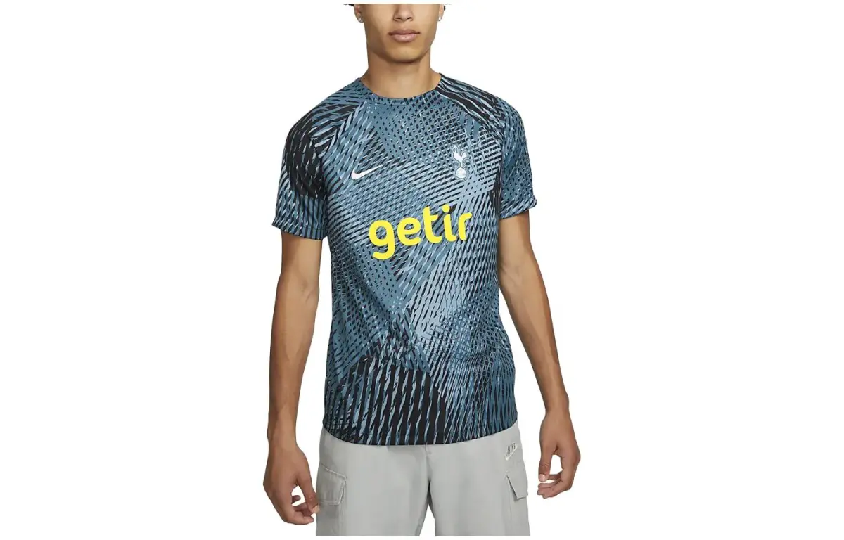 Nike T-Shirts Men's Blue Crew Neck Moderate Straight Fit