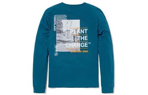 Timberland T Shirts Men's Blue Crew Neck Moderate Straight Fit