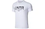 Li Ning T Shirts Men's White Crew Neck Moderate Straight Fit