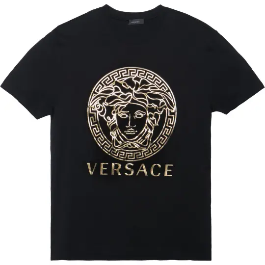 VERSACE Men Logo Medusa Print Short-Sleeve T-shirt Black