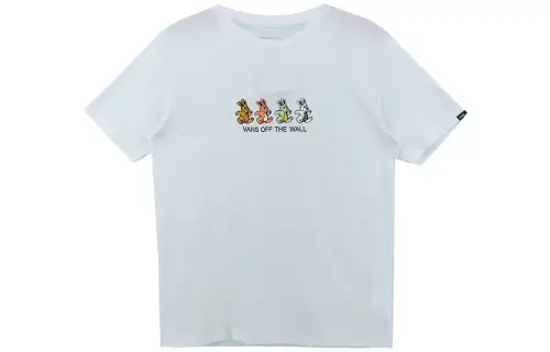 Vans T Shirts Unisex White Crew Neck Moderate Straight Fit