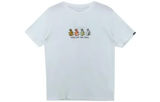 Vans T Shirts Unisex White Crew Neck Moderate Straight Fit