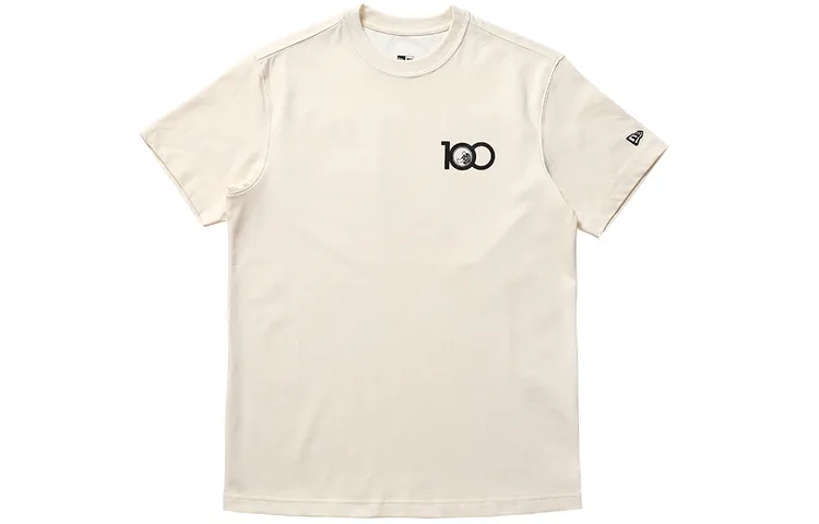 New Era T-Shirts Unisex Khaki Crew Neck Moderate Straight Fit