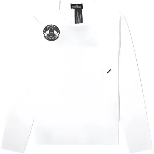 STONE ISLAND T Shirts Men's White Crew Neck Moderate Straight Fit