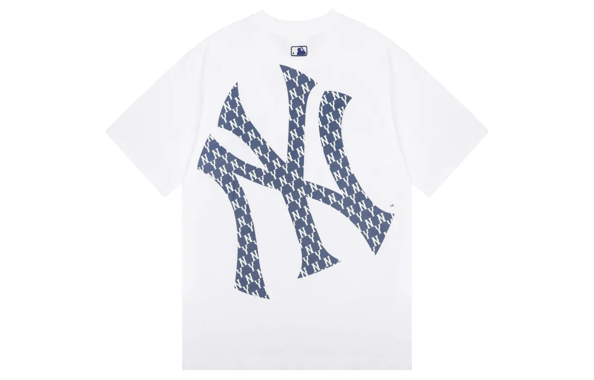 MLB New York Yankees T-Shirts Unisex White Crew Neck Moderate