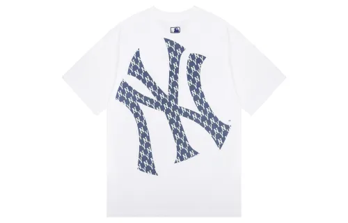 MLB New York Yankees T Shirts Unisex White Crew Neck Moderate