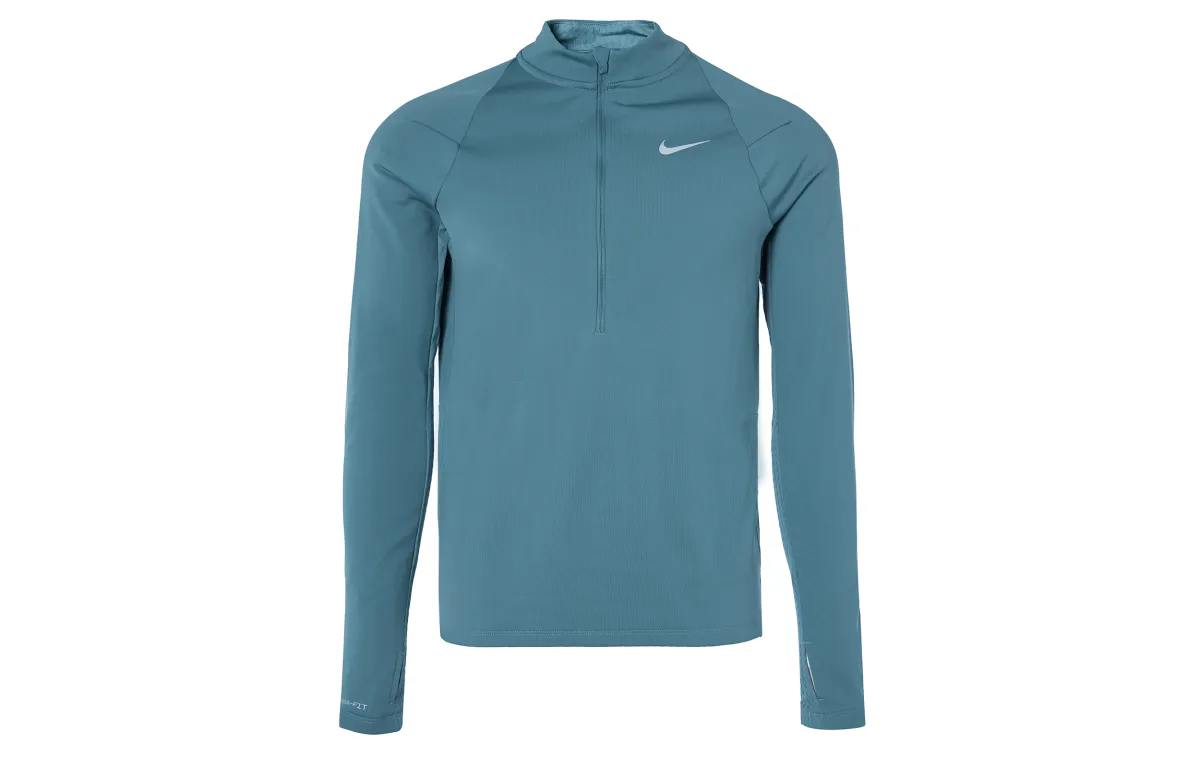 Nike T-Shirts Men's Blue Stand Collar Moderate Straight Fit