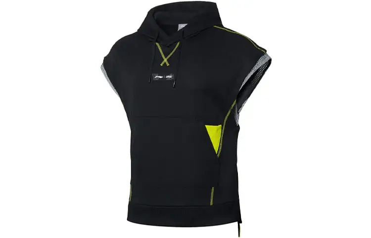 Li Ning Training Series T Shirts Men's Black Hooded Moderate Other