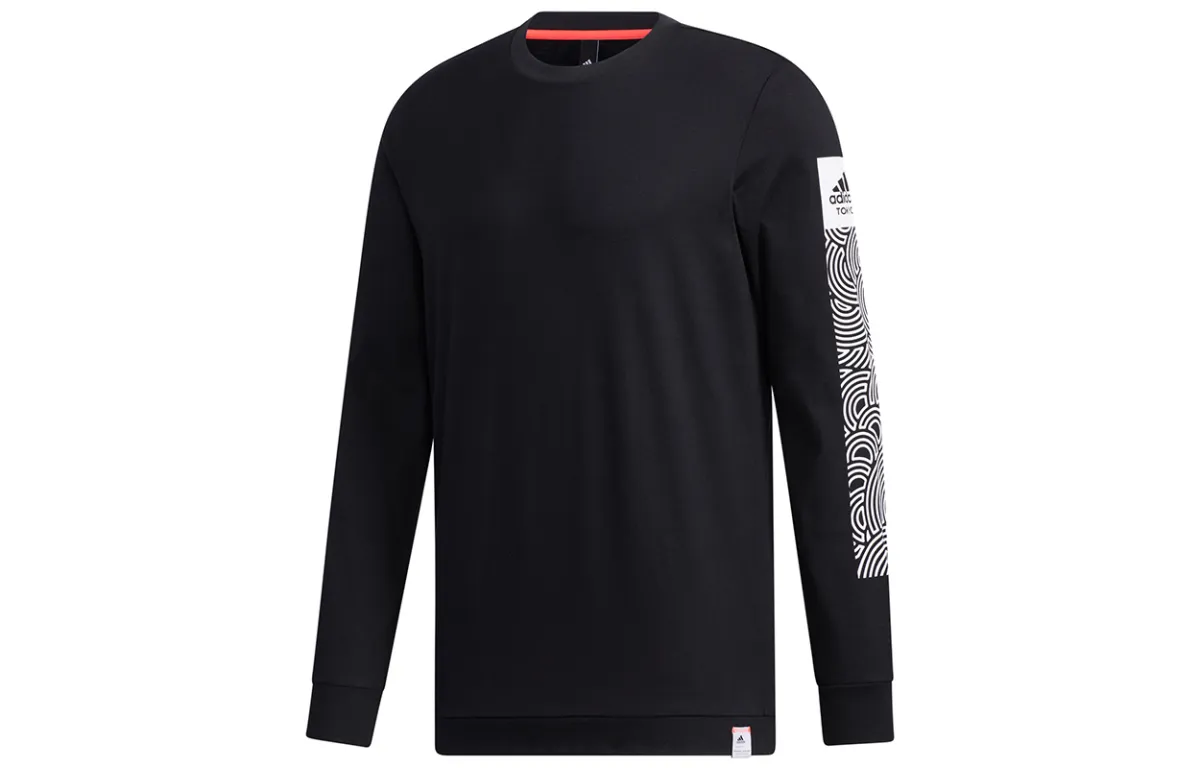 Adidas T-Shirts Men's Black Crew Neck Moderate Straight Fit