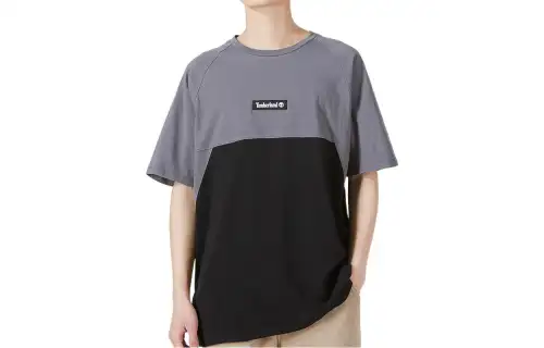 Timberland T Shirts Men's Black Crew Neck Moderate Straight Fit